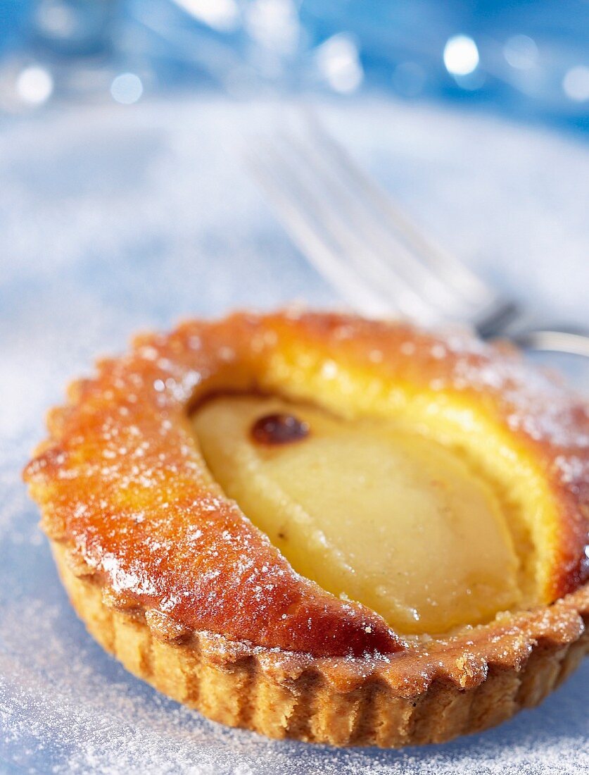 Individual pear and frangipane tart