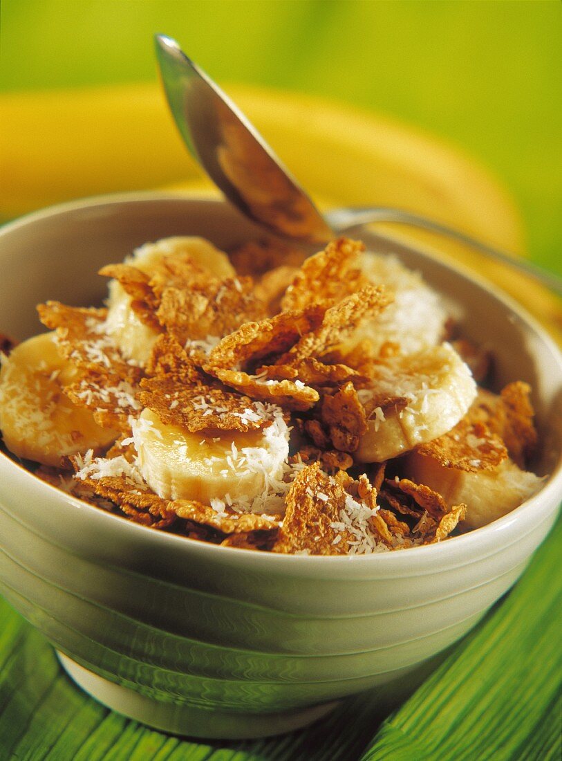 Cornflakes mit Banane