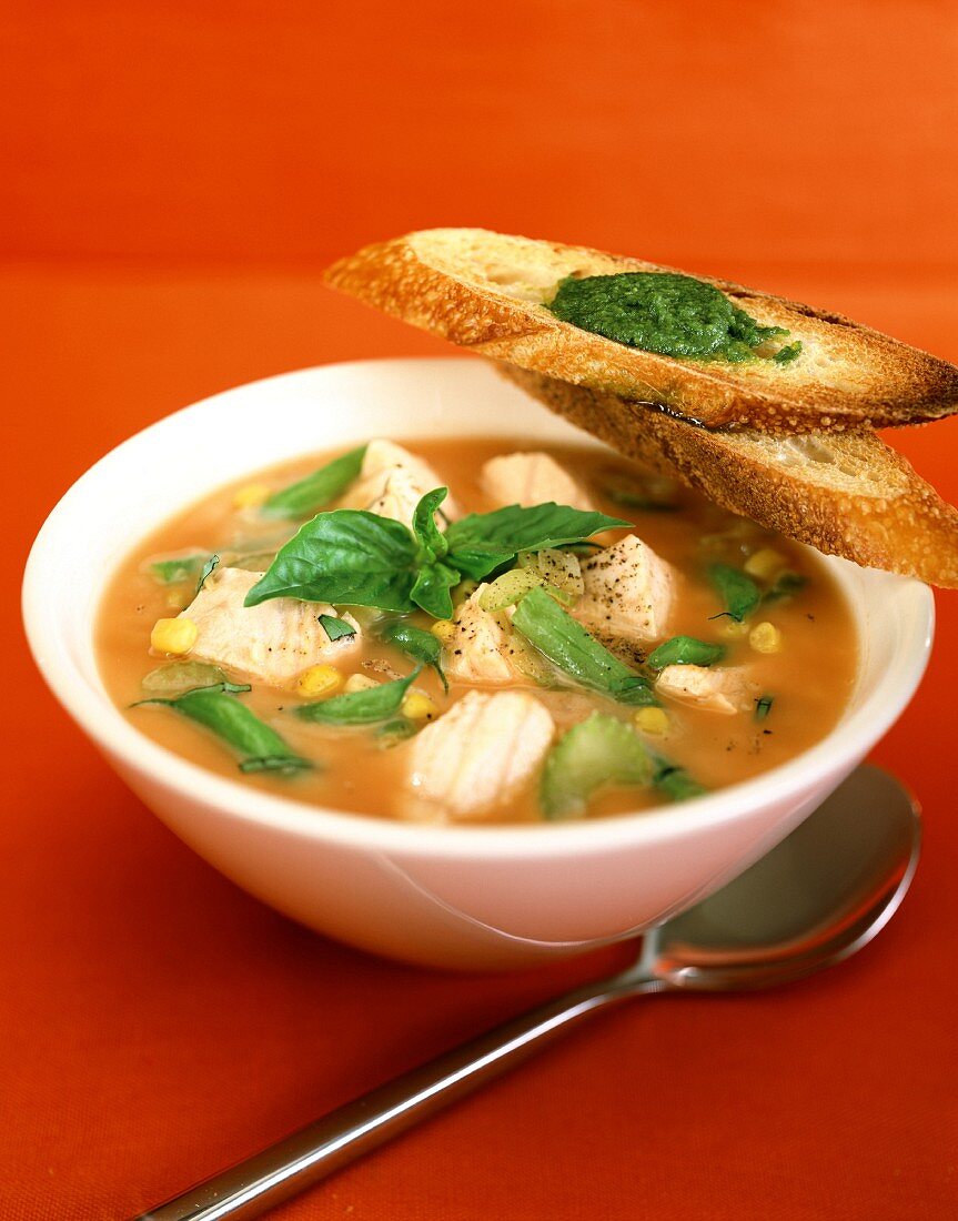 Lachs-Gemüse-Suppe