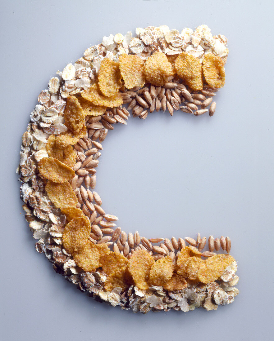 Cereals arranged in C shape