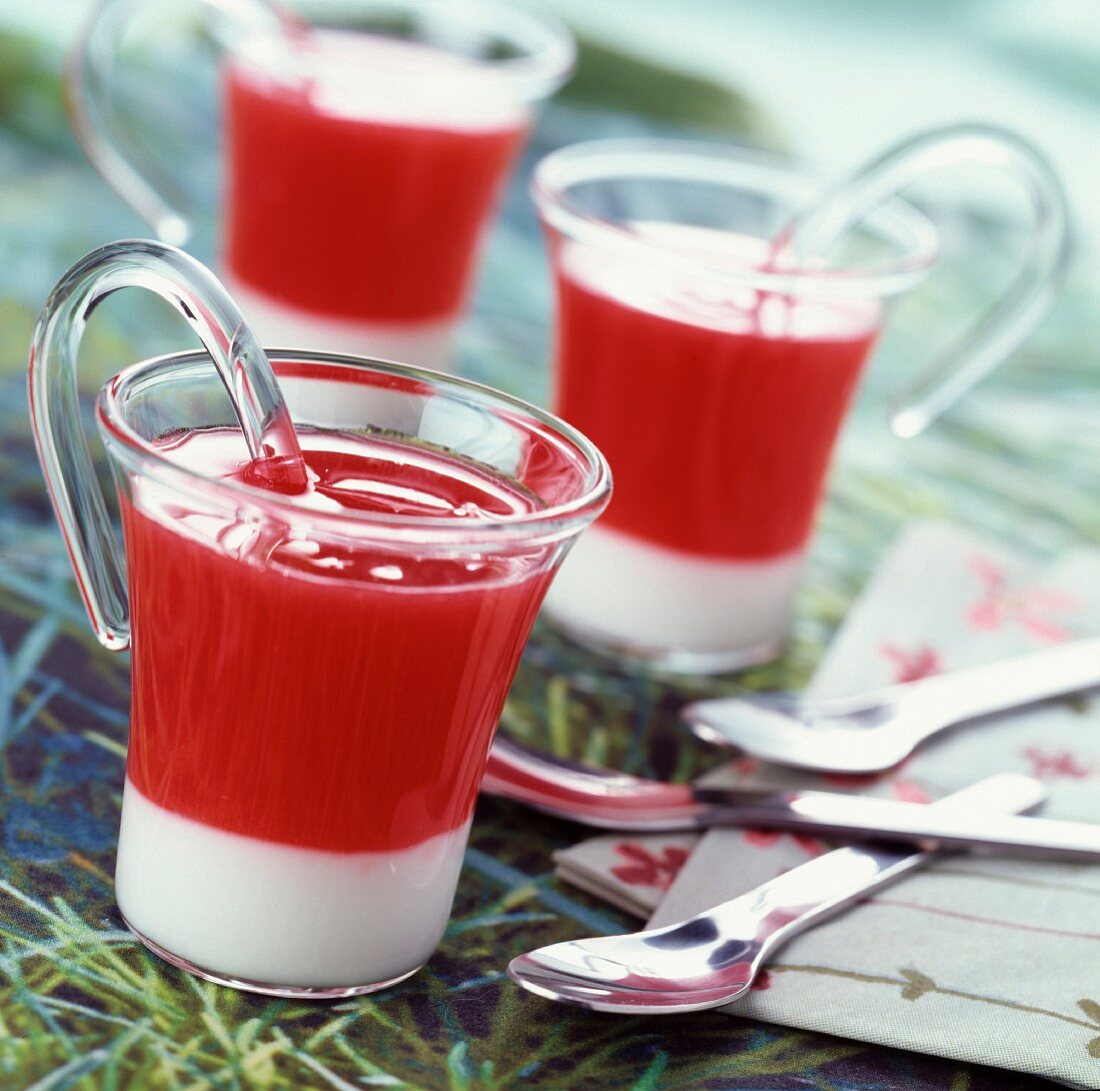 Rote Johannisbeersuppe mit Naturjoghurt