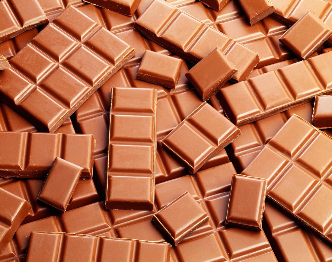 Bars of milk chocolate