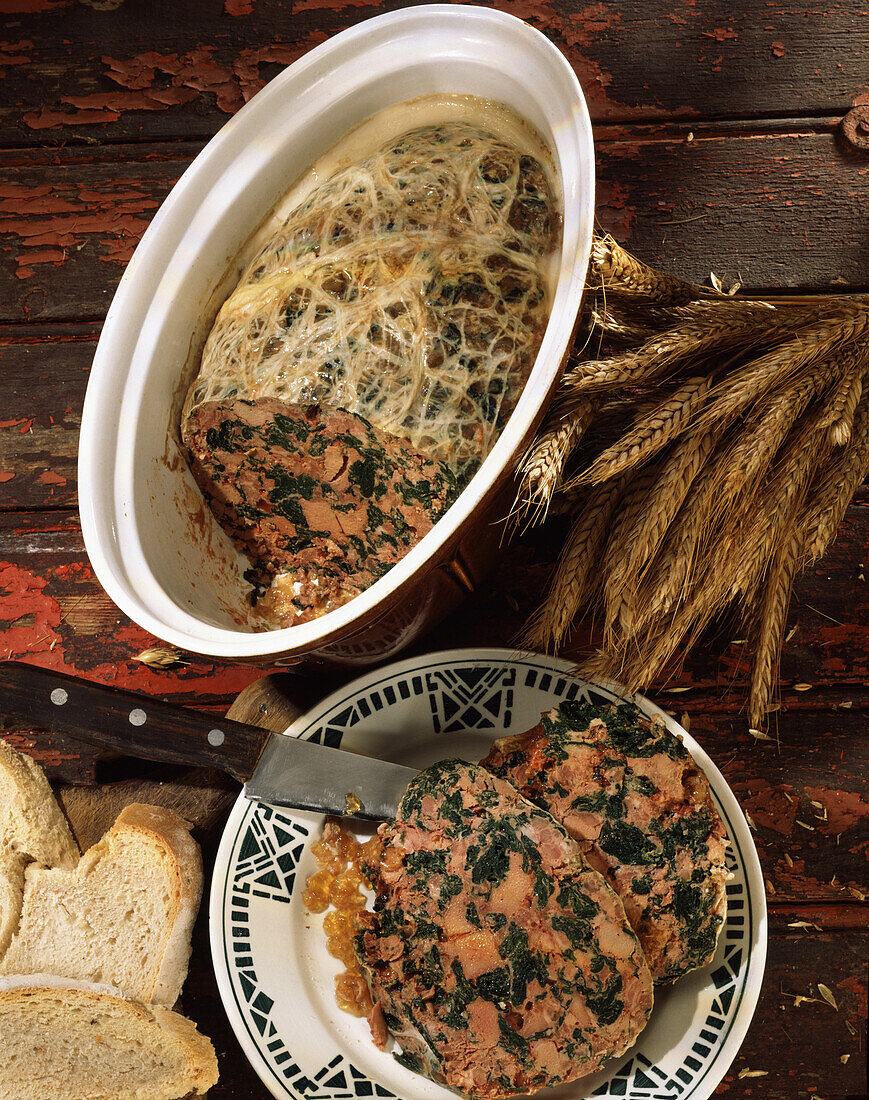 Traditional pâté sprinkled with parsley
