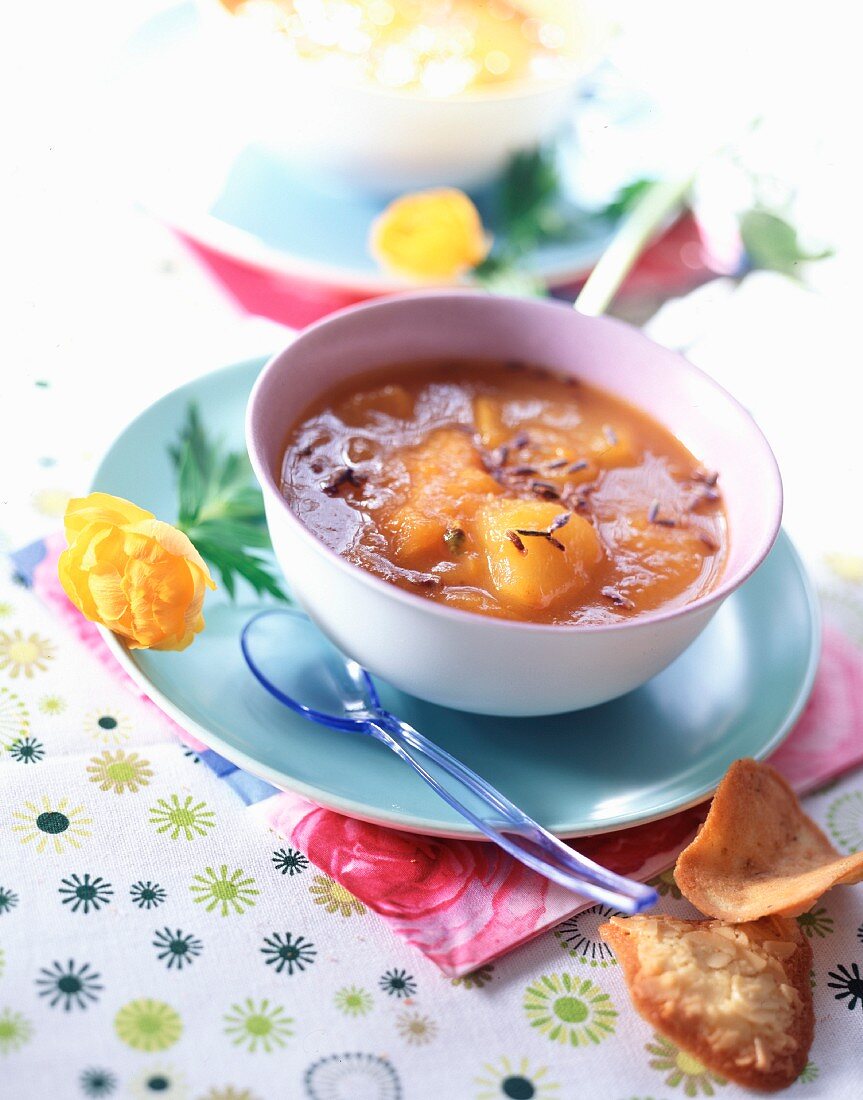 Stewed apricots with lavender