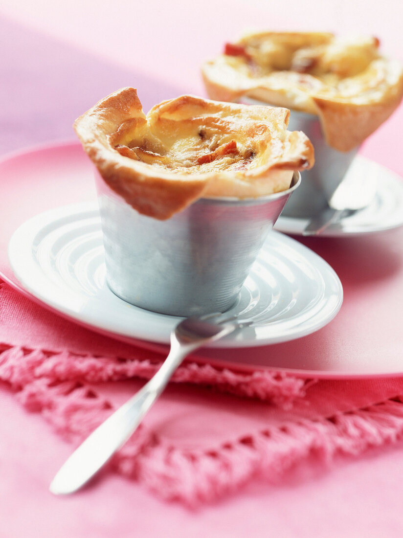 Individual quiche lorraine soufflés