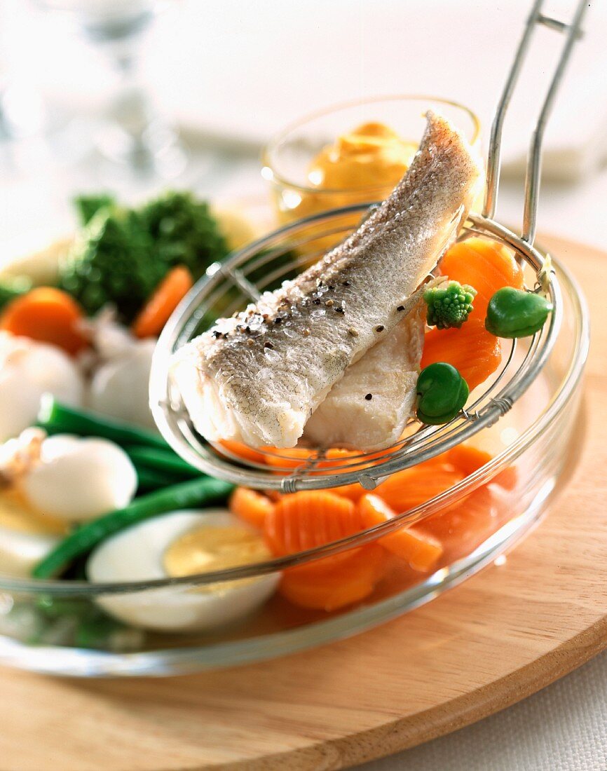 Aioli provencal fish and vegetable dish