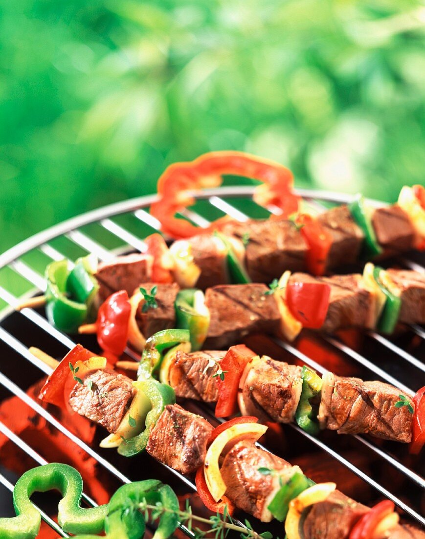 Kebabs on barbecue
