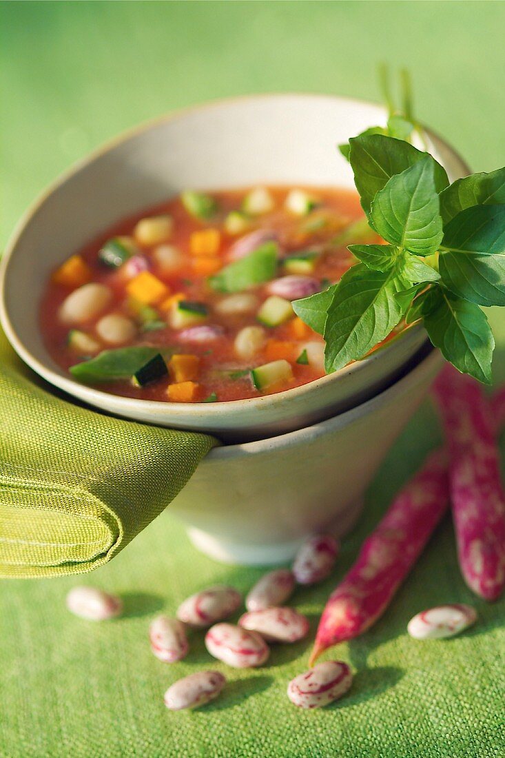 Pistou Suppe mit Bohnen