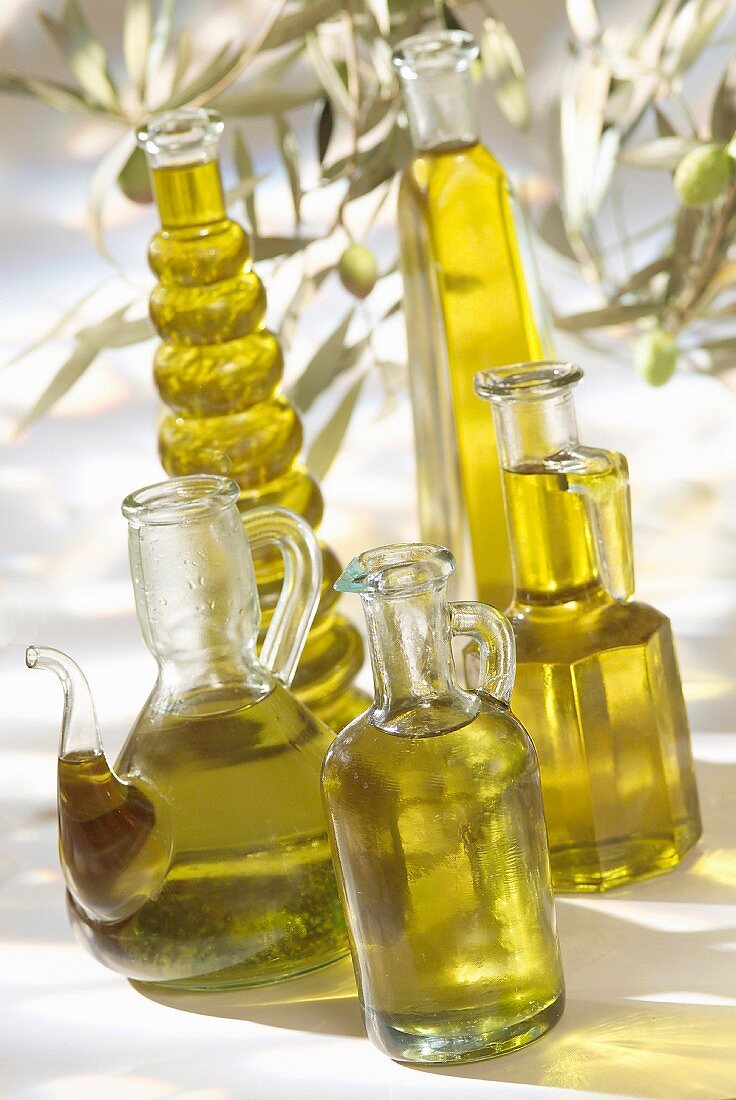 Bottles of olive oil