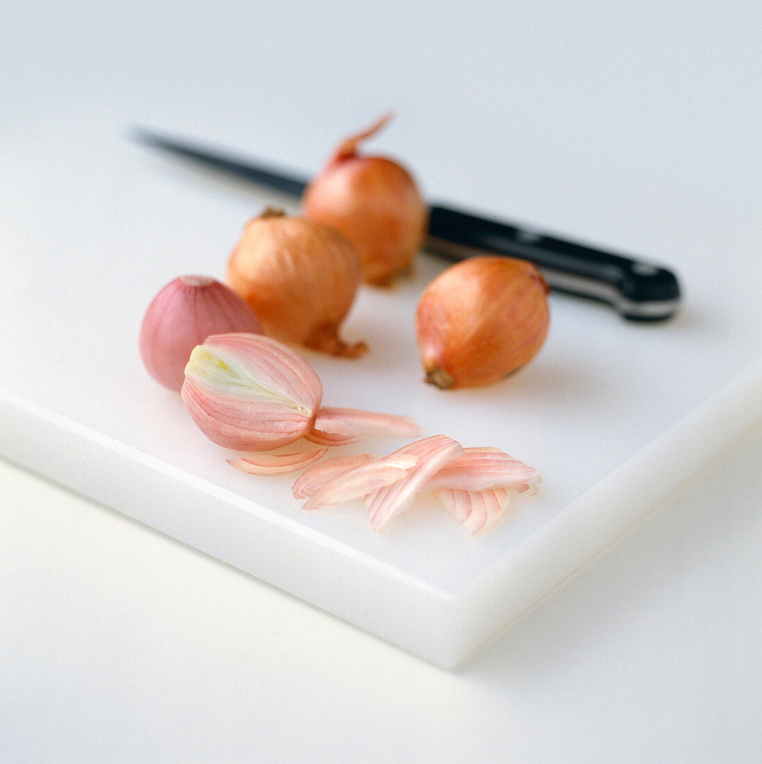 Shallots with knife