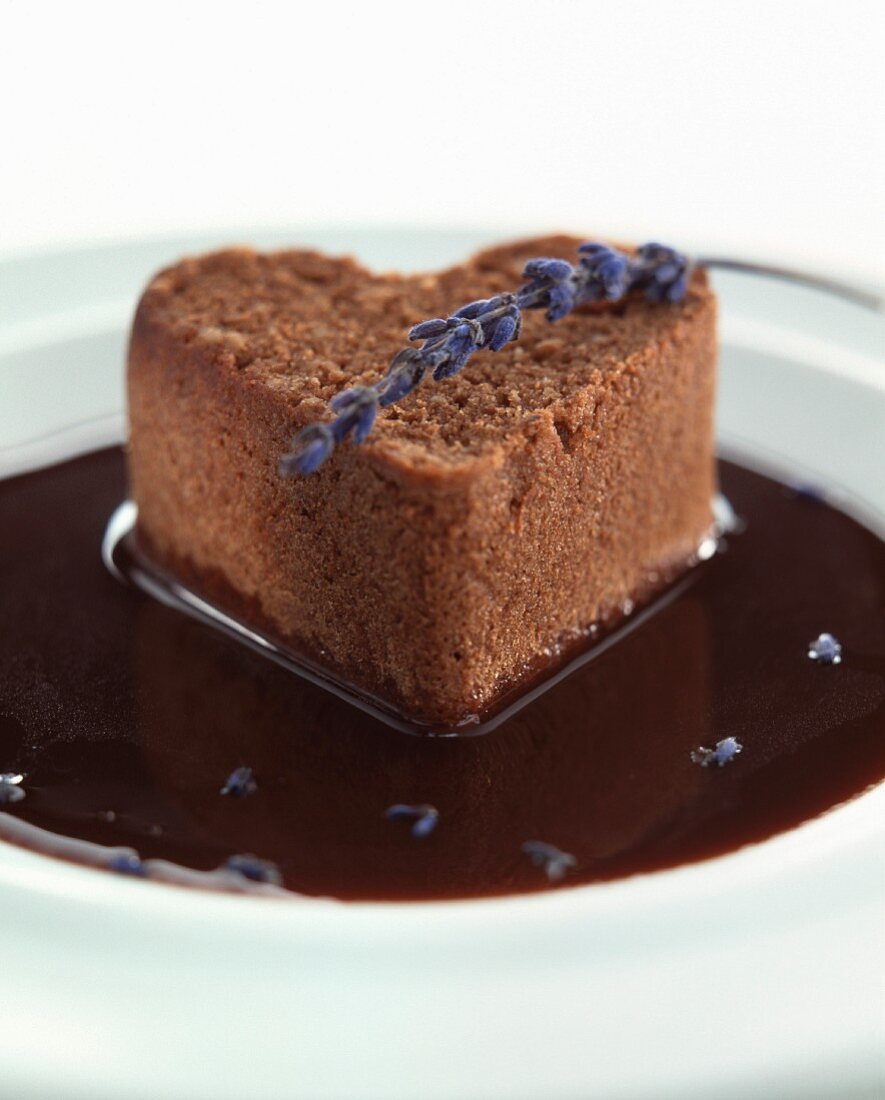 heart-shaped chocolate hazelnut cake