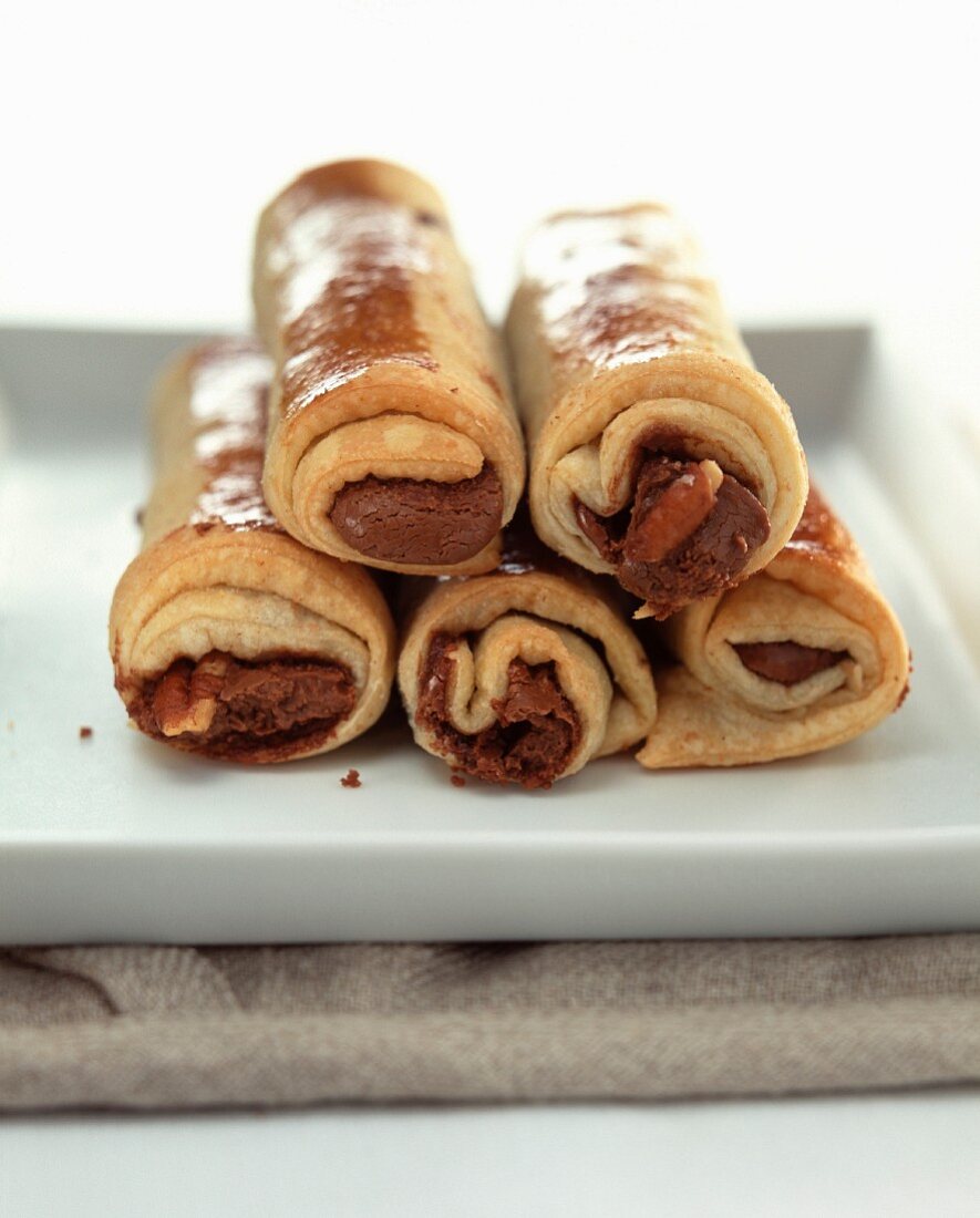 carob and pecan puff pastries