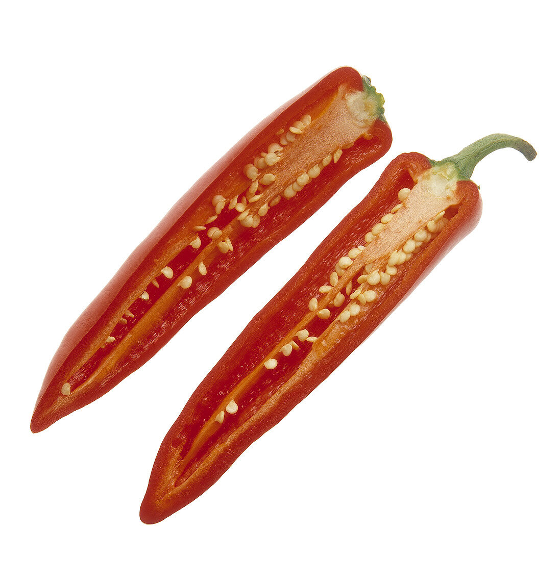 Sliced long red pepper