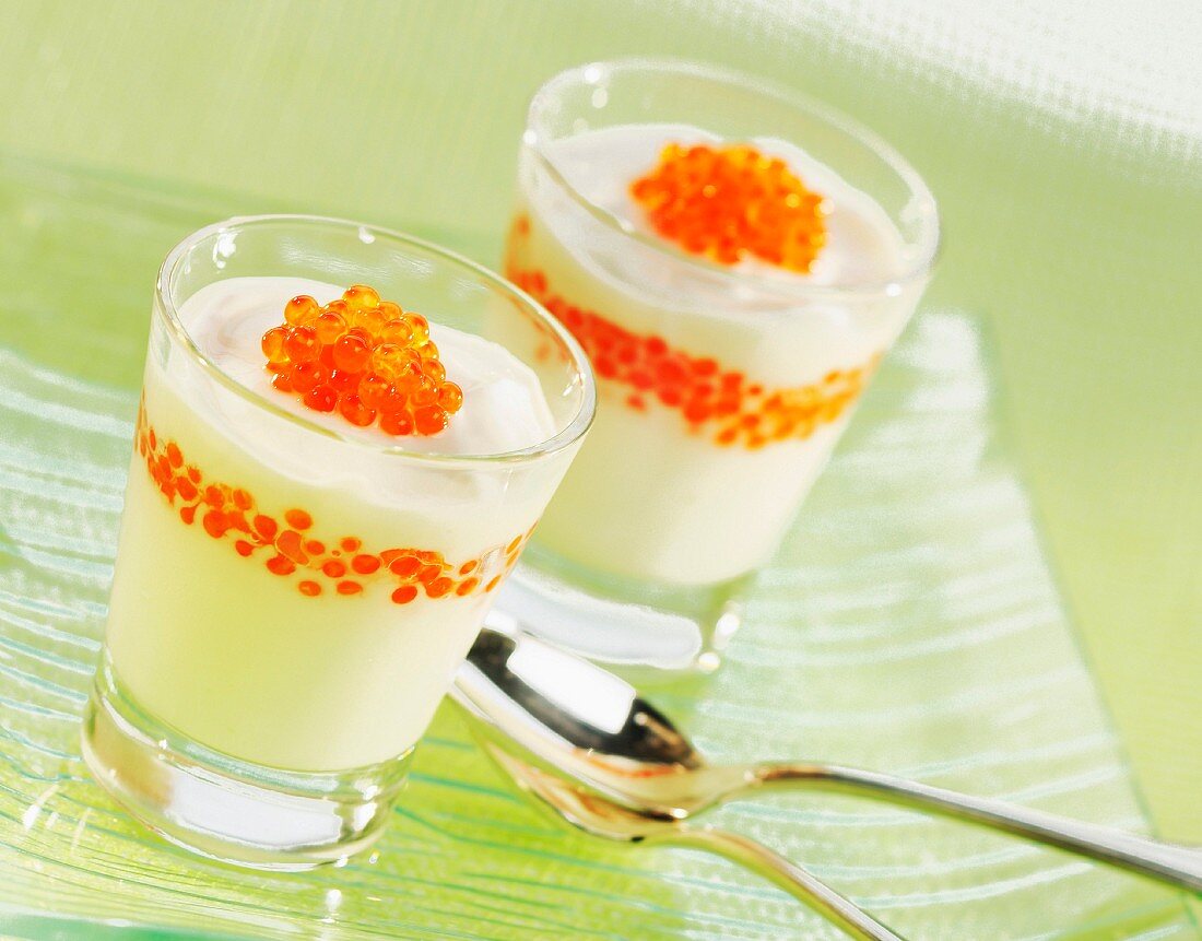Fromage frais with trout roe