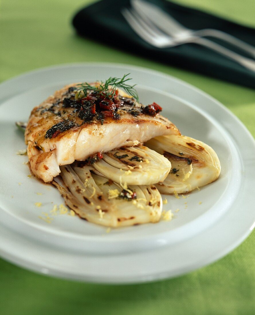 perch grilled with fennel