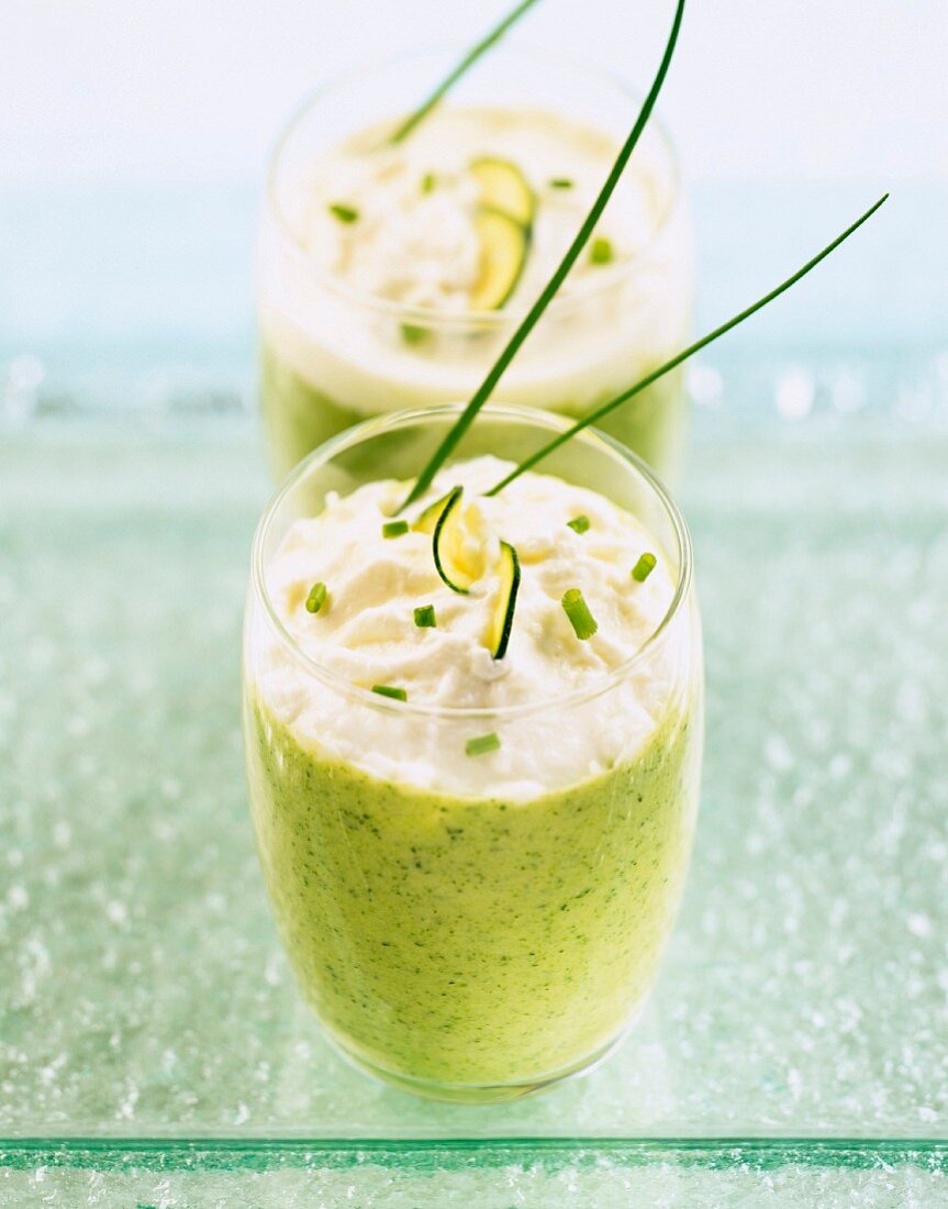 Iced courgette soup