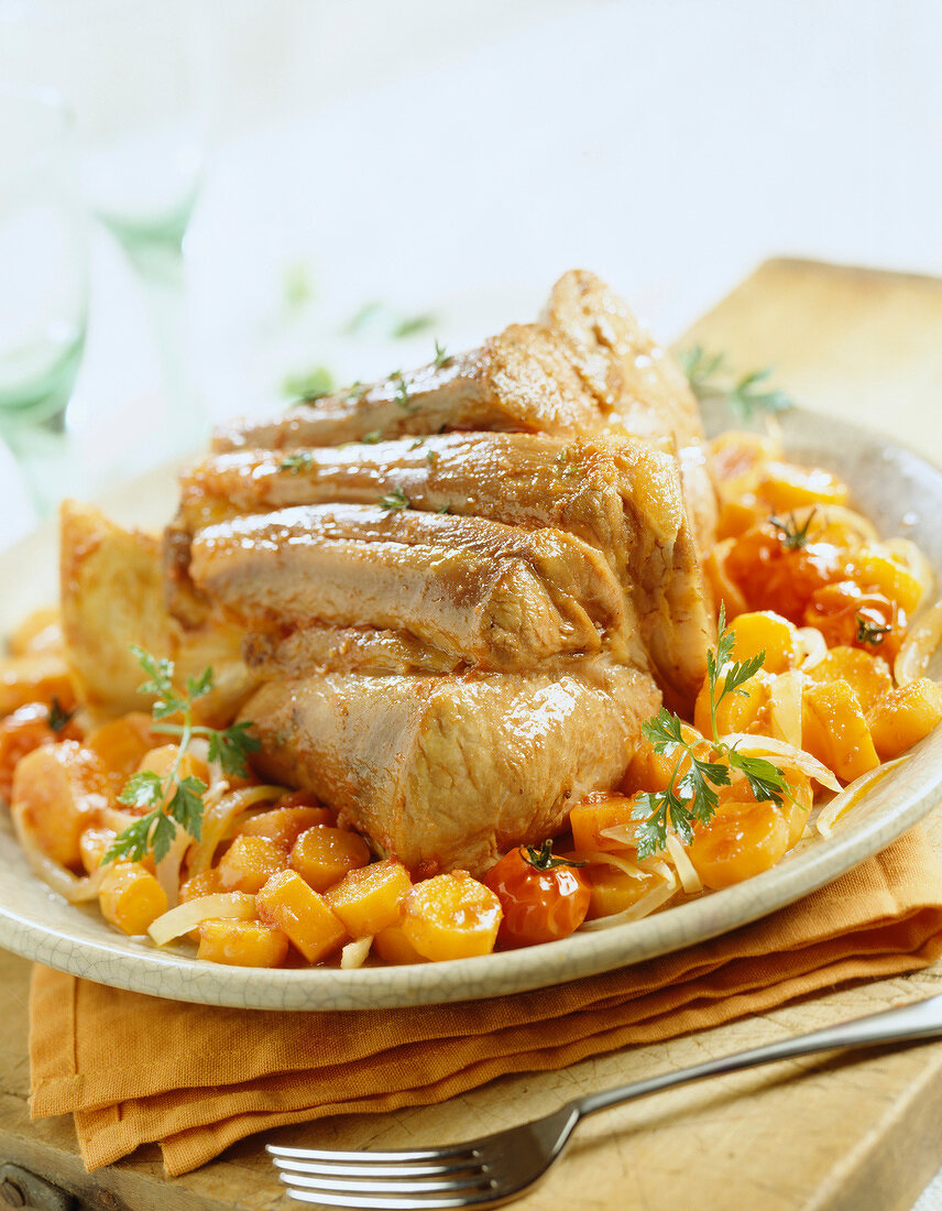 Veal shin with carrots