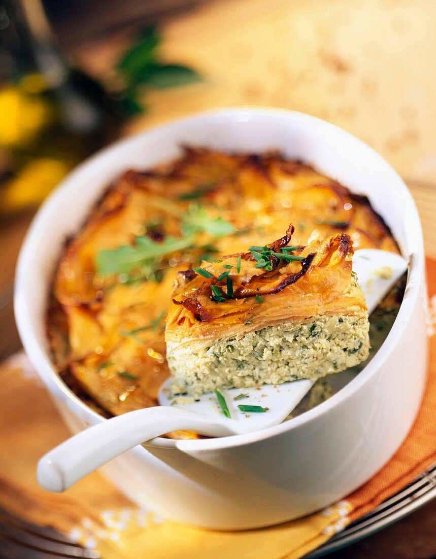 sweet patato,ricotta and herb baked gratin