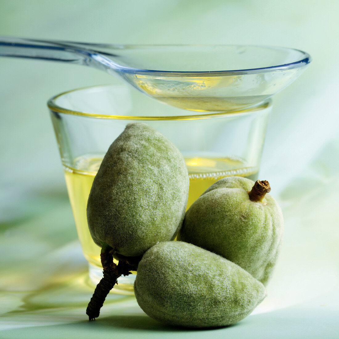 Fresh almonds and sweet almond oil