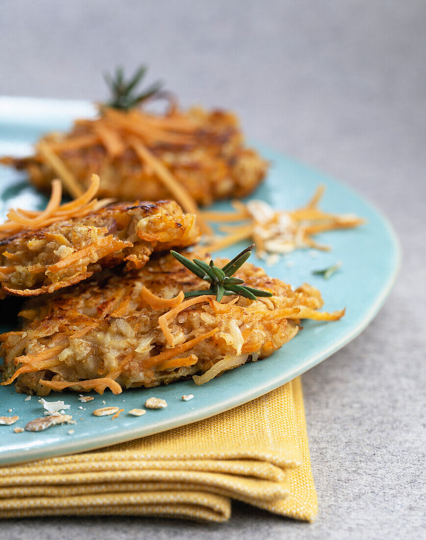 Cereal and carrot galettes