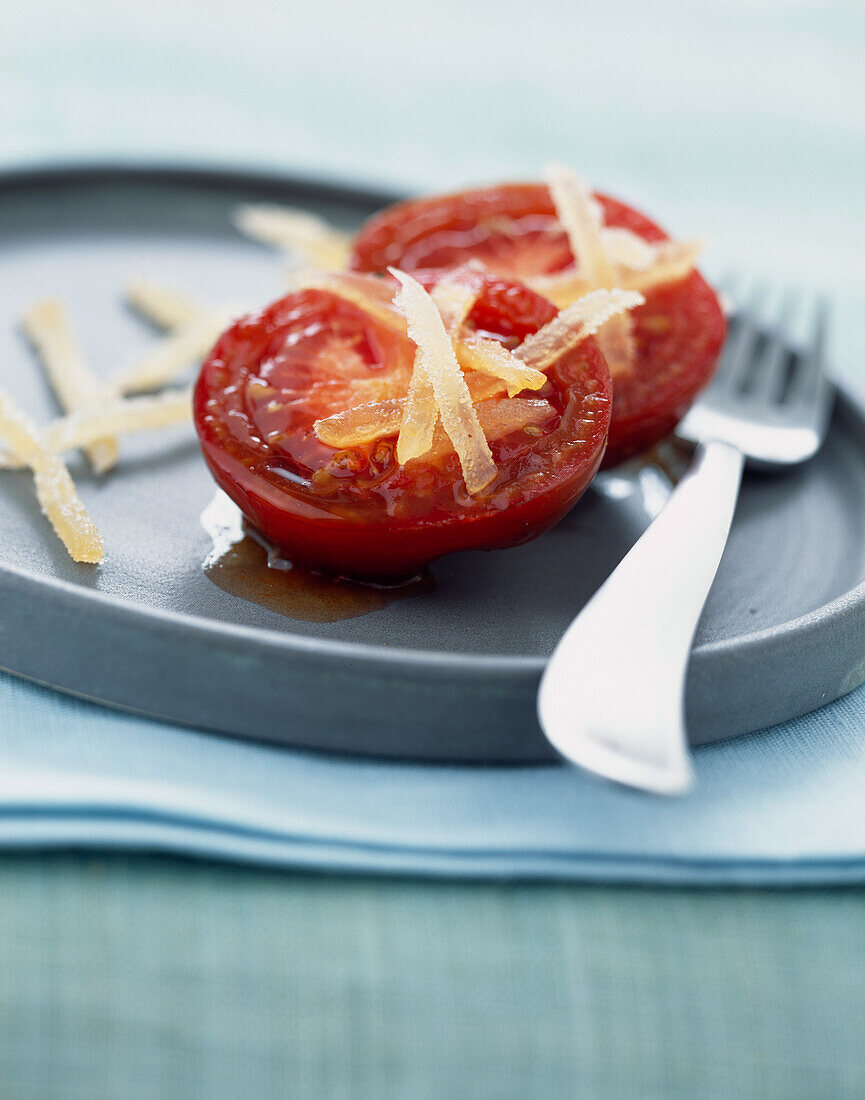 Grilled tomatoes with honey and ginger