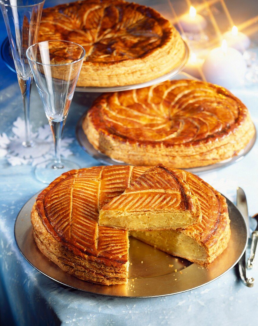 Galette des rois almond flaky pastry cake