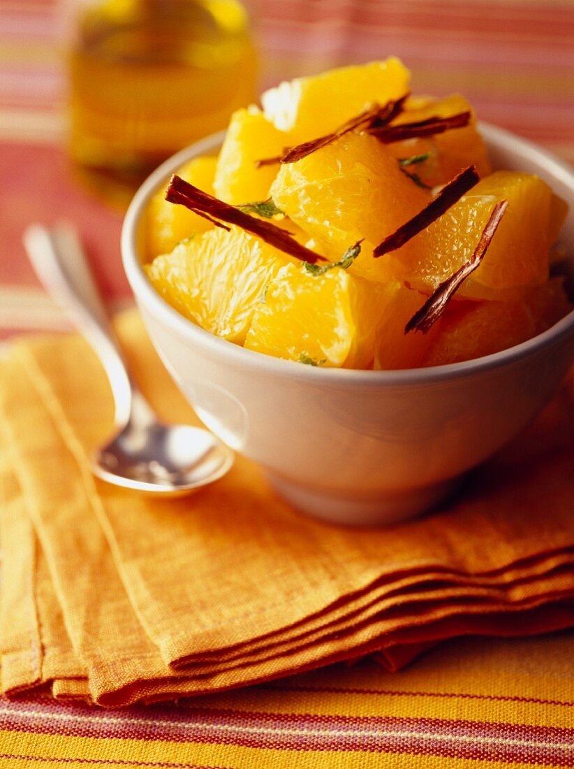 Orange fruit salad with olive oil