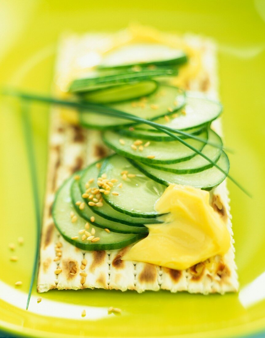 Wasa crispbread with cucumber