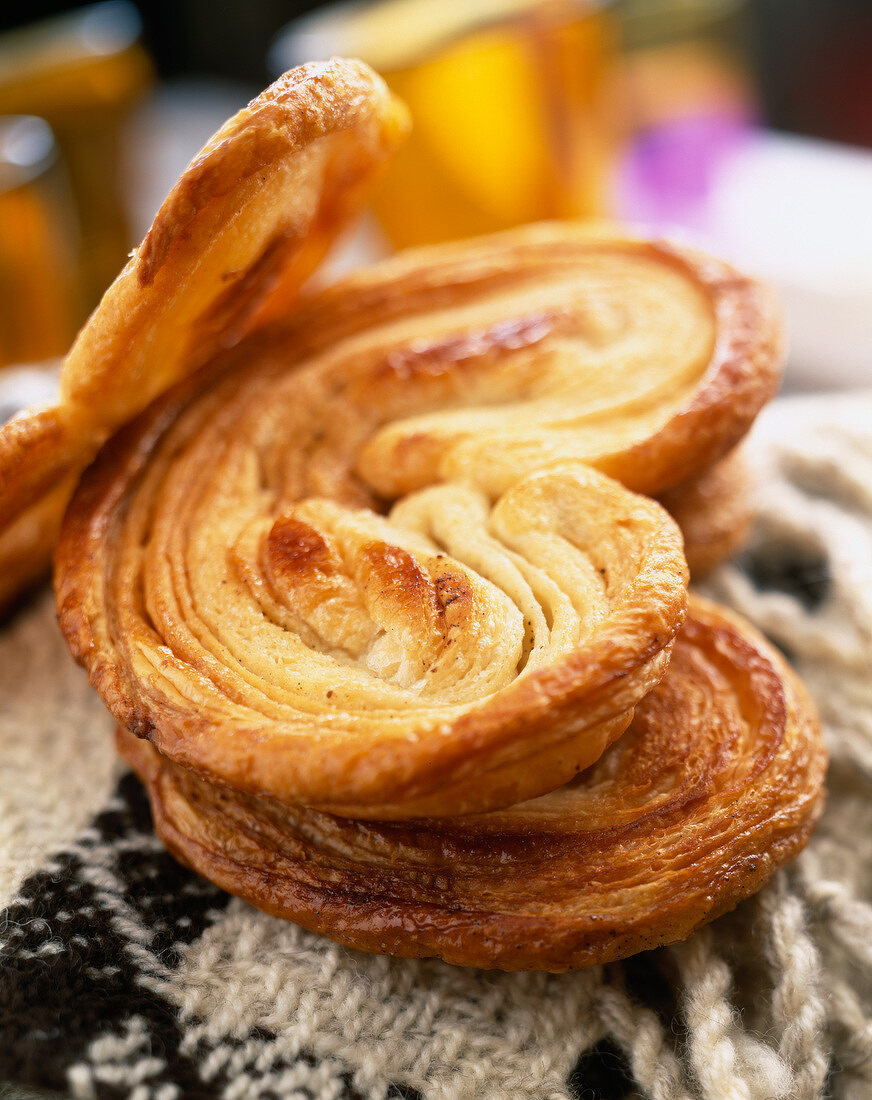Palmier heart-shaped flaky pastry biscuits
