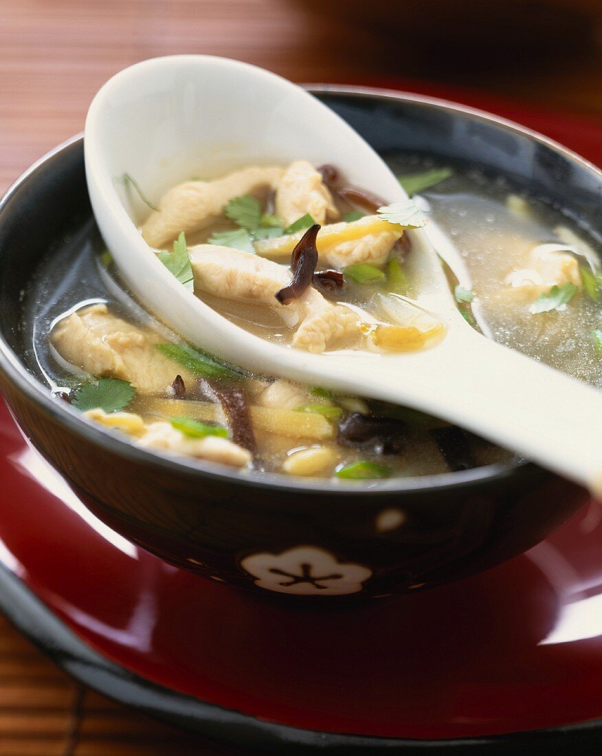 Pekingsuppe mit Hähnchen