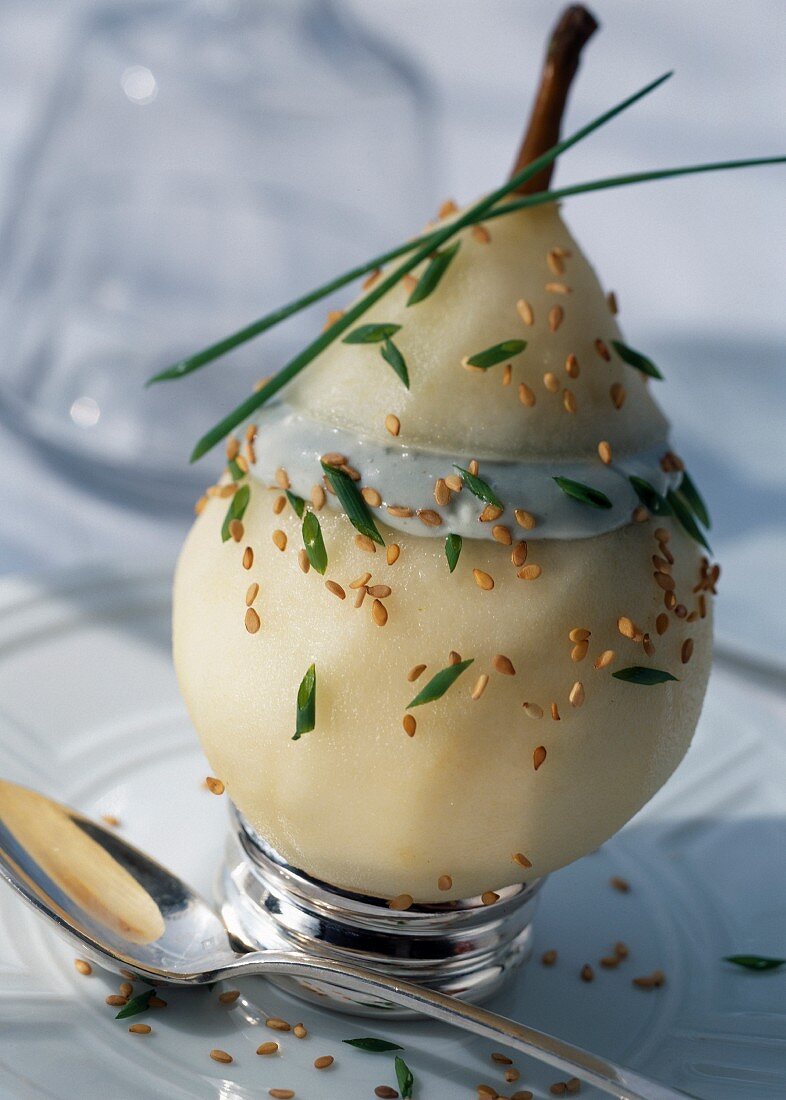 Pear with roquefort mousse