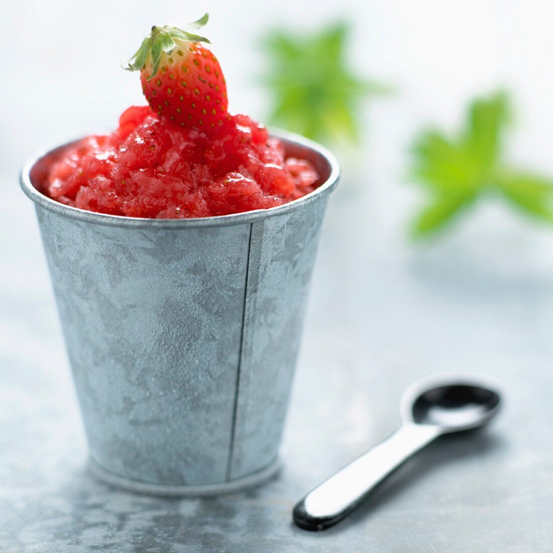 Verbena and strawberry granita