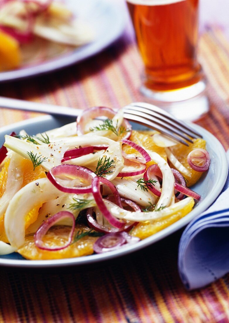 Fennel, red onion and orange salad