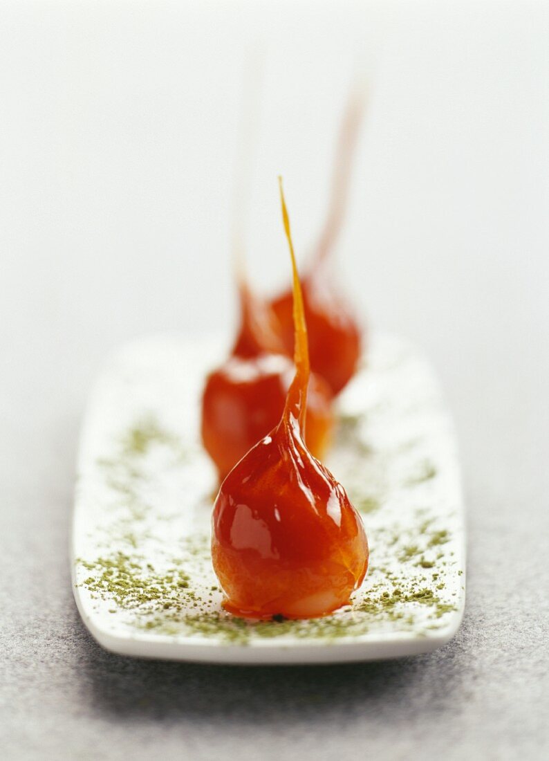 caramelized lychees