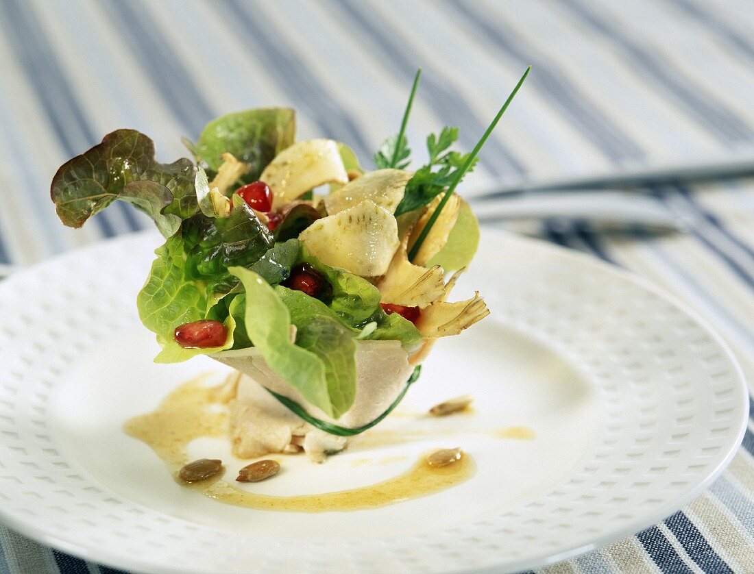 pork shoulder peppered with sunflower seed vinaigrette