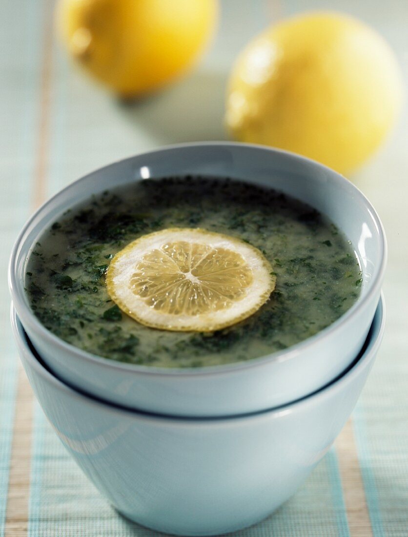 cress soup with lemon