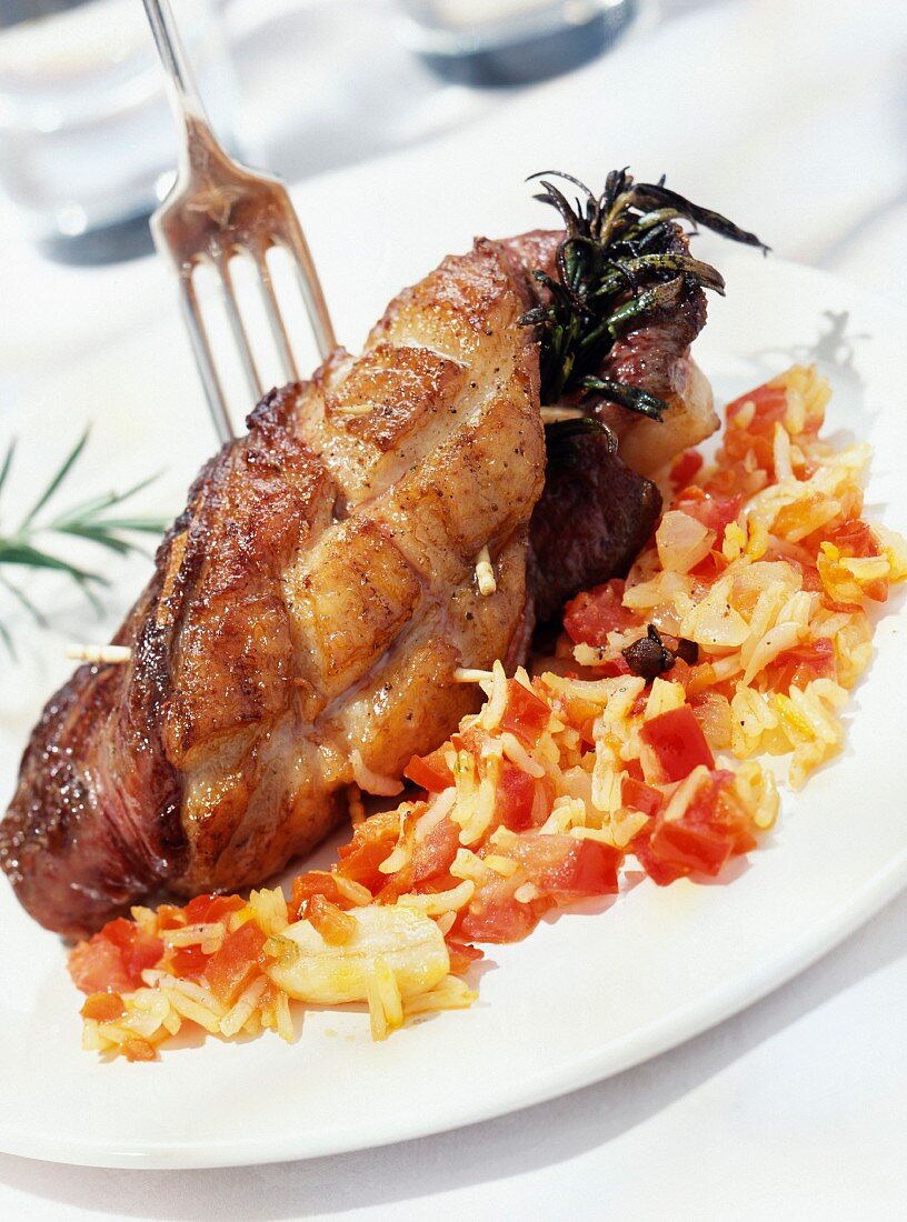 Roasted fillet of duck gigotin with rosemary