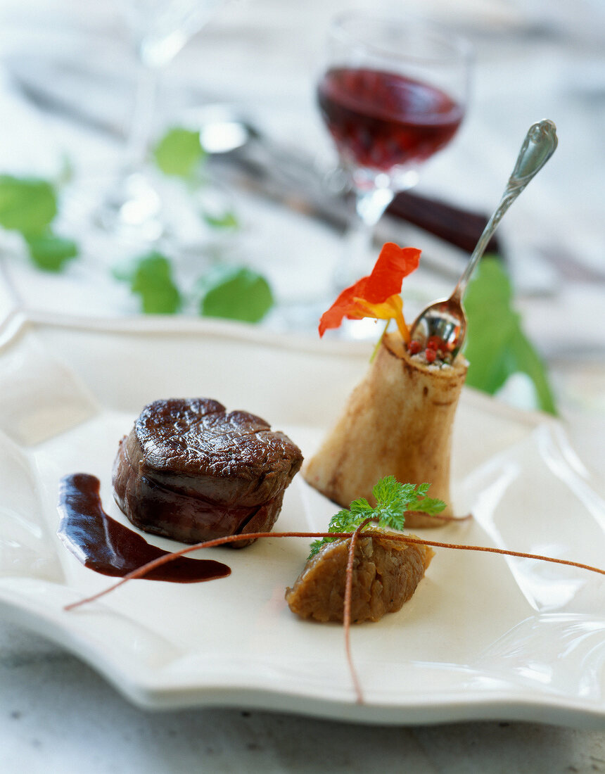 Charolais-Steak in Hermitage-Weinsauce