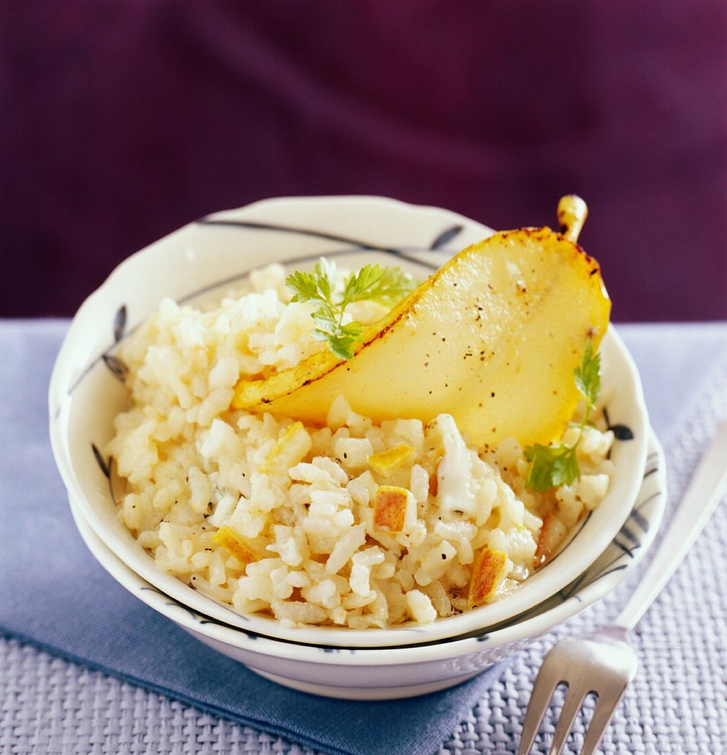 Risotto with gorgonzola and pears