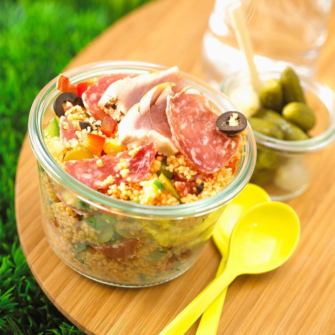 cooked meat and tuna tabbouleh