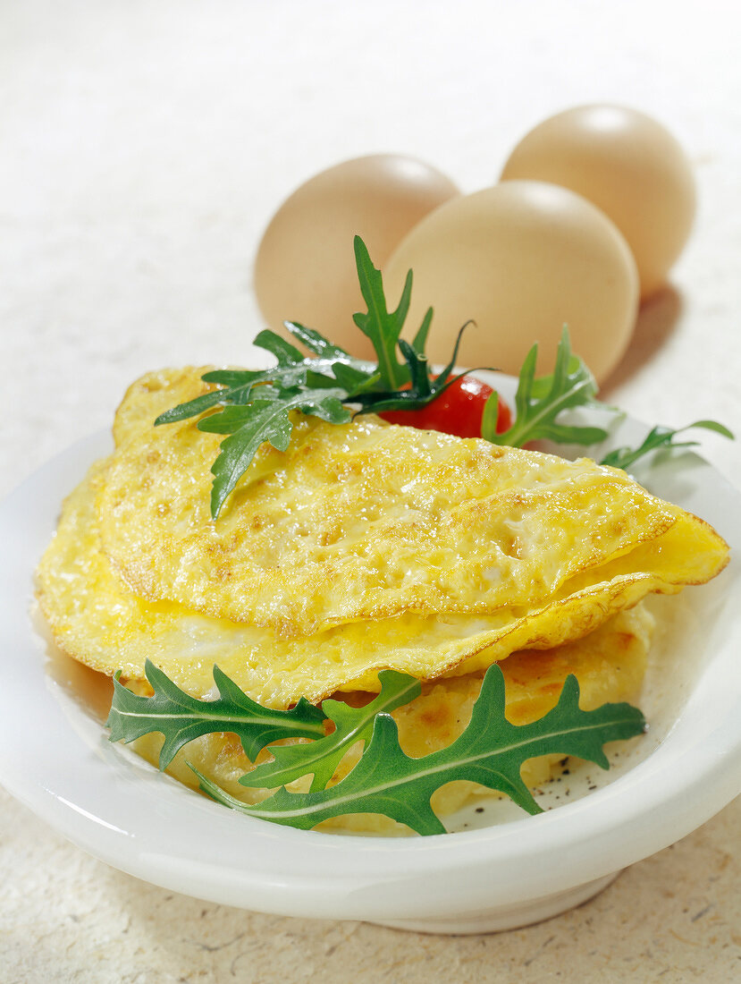 Omelette with rocket (topic : omelette)
