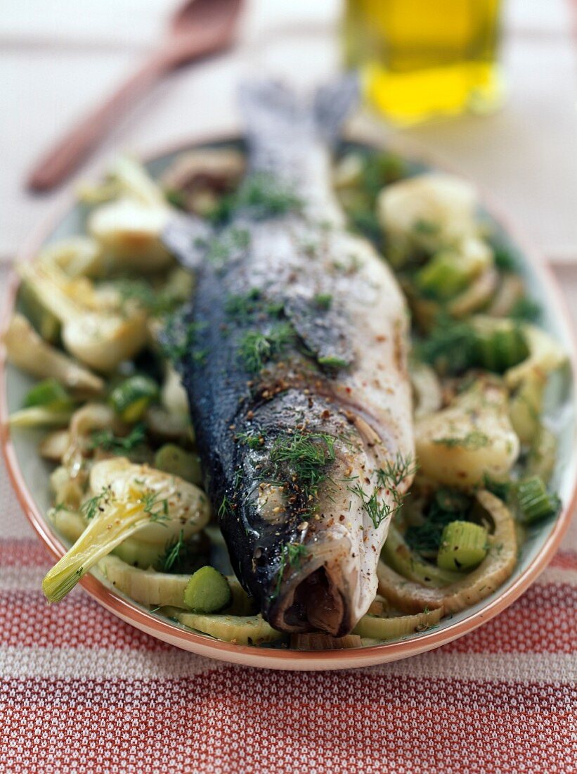 Bass with fennel