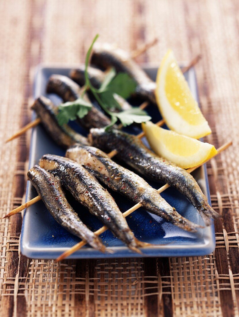 Anchovy brochettes