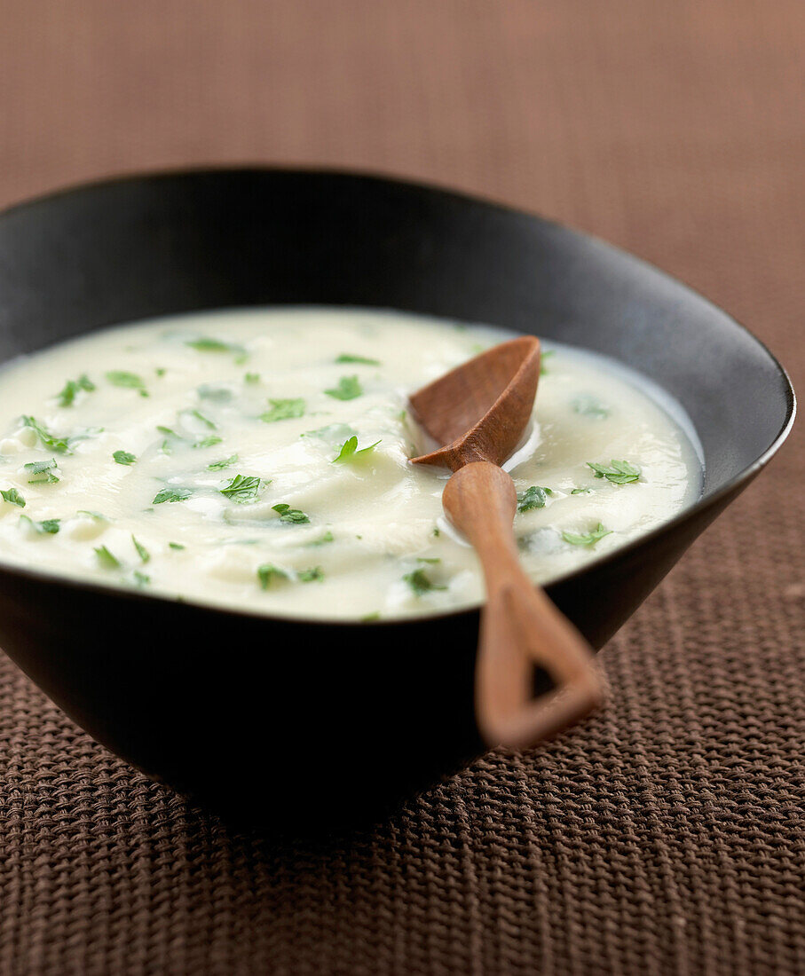 creamed cauliflower and chervil soup