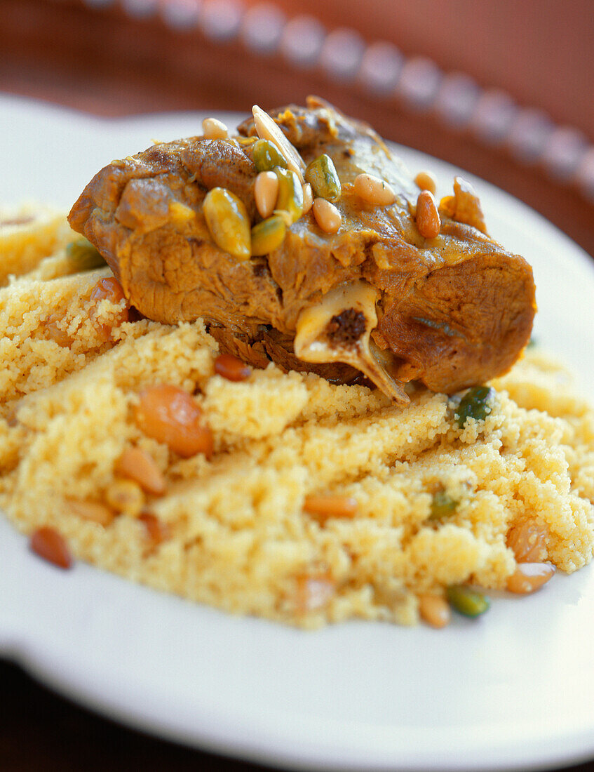 sheep couscous with dried fruits