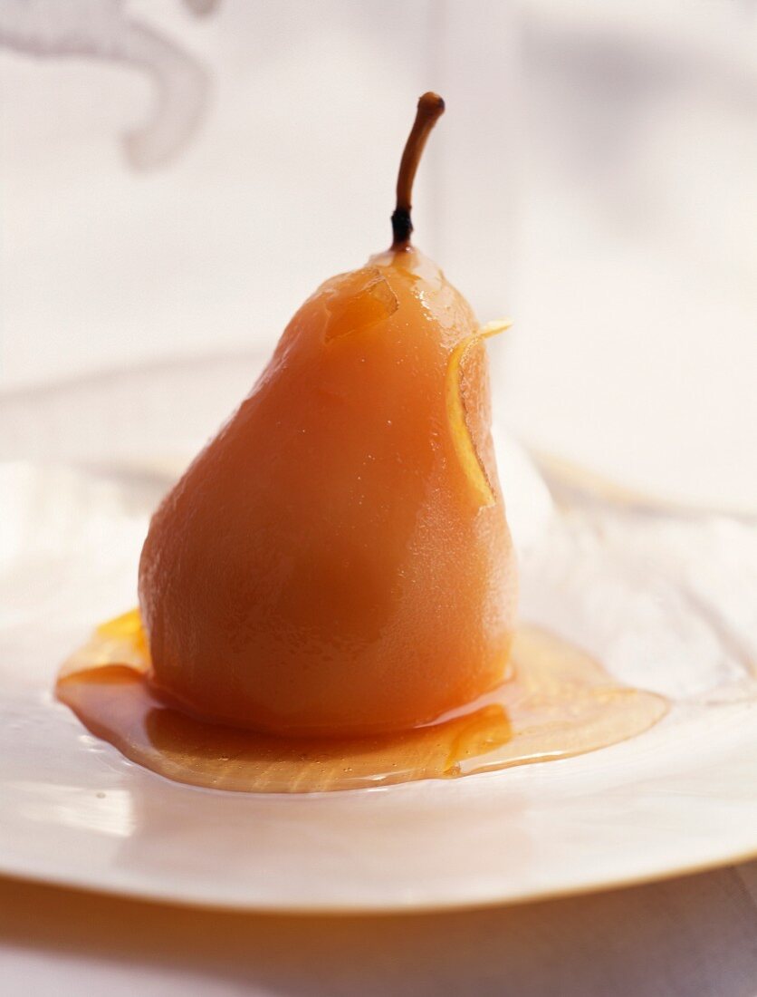Pear poached with orange