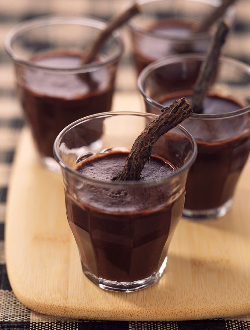 Glasses of chocolate and licorice