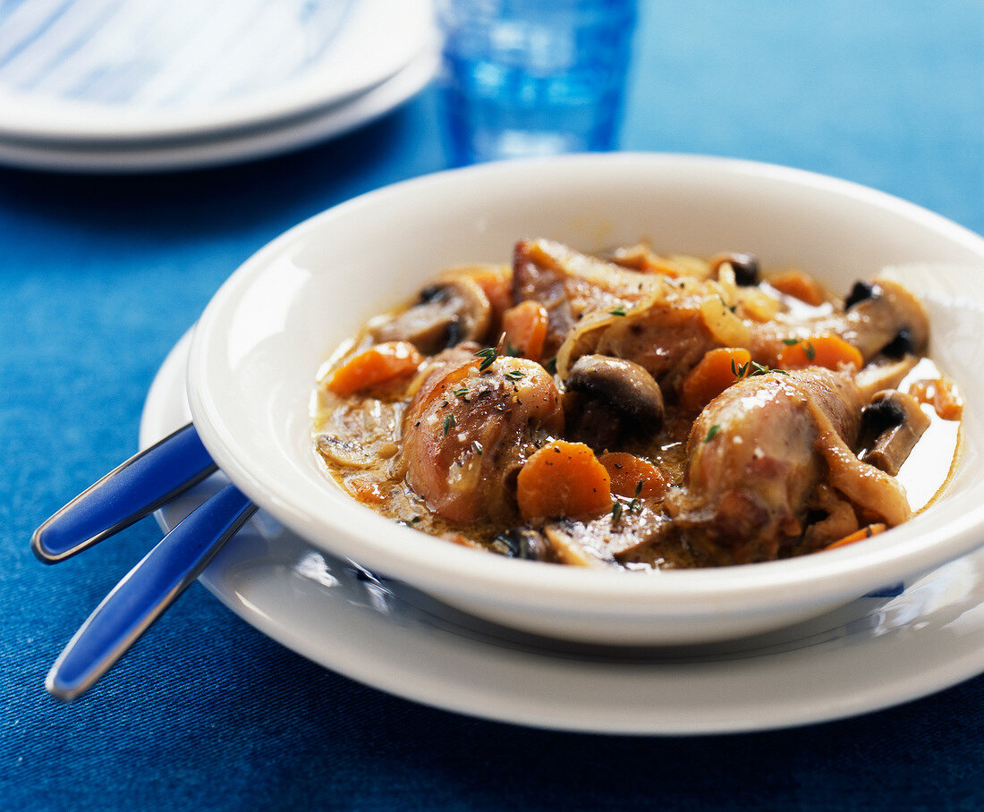chicken fricassé with mushrooms