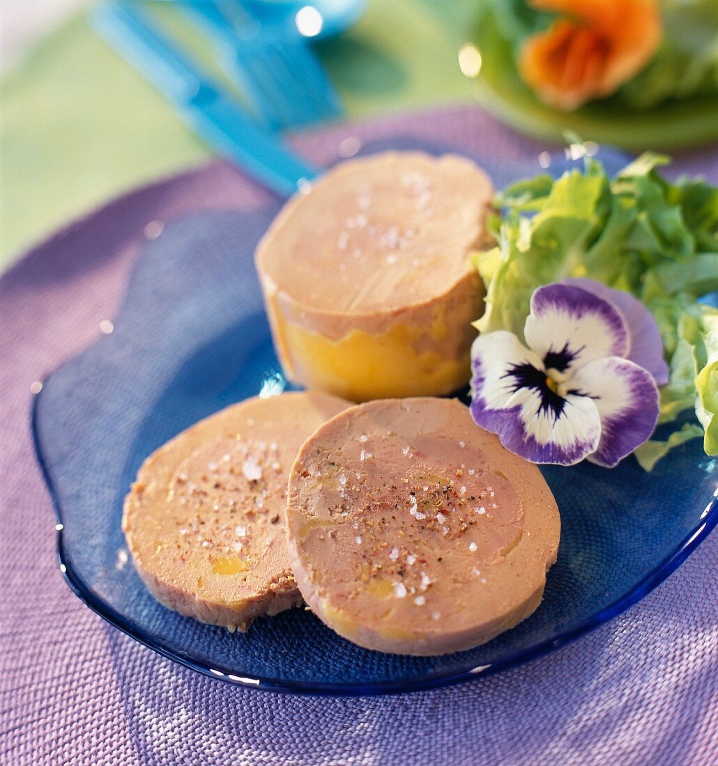 Sliced bloc of foie gras