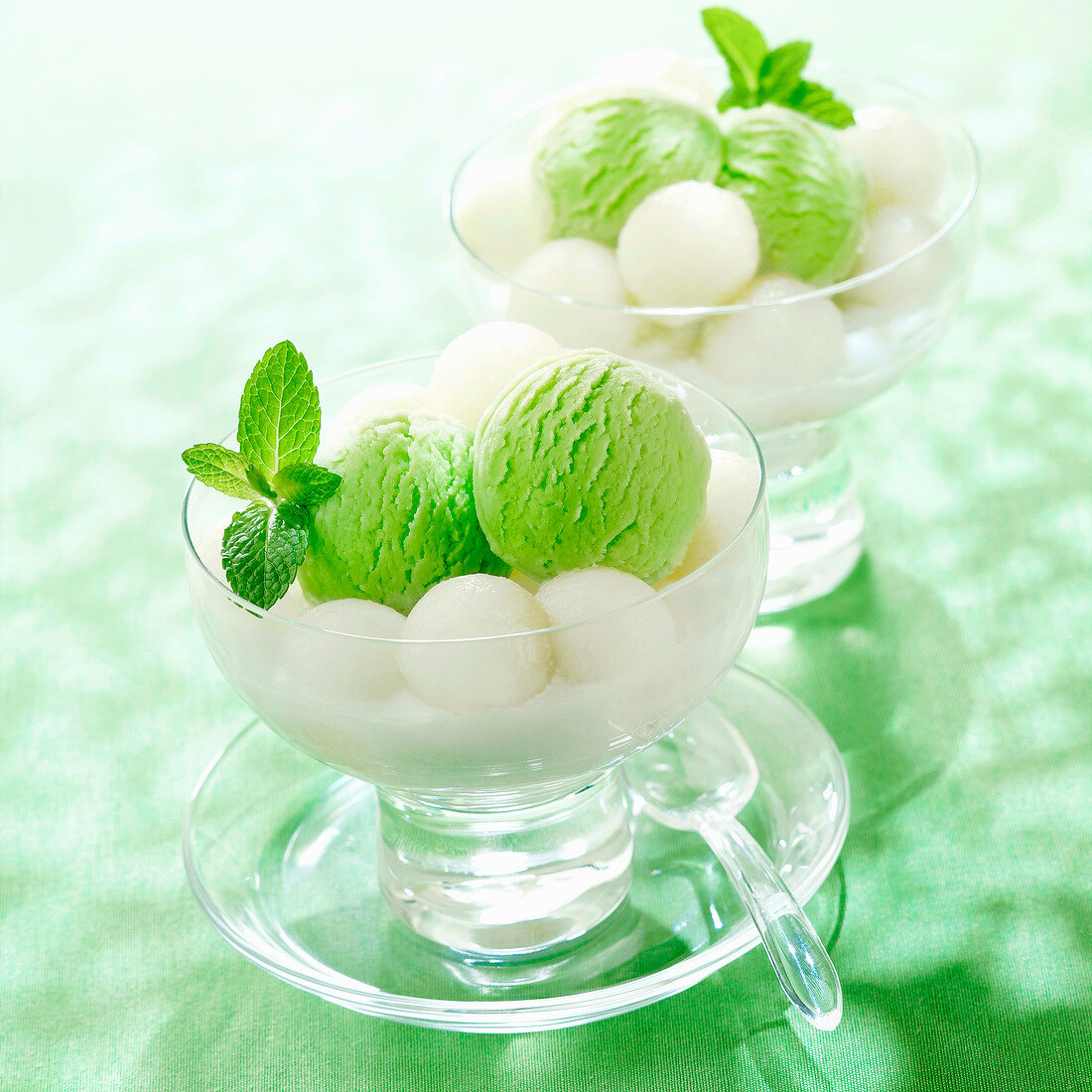 Mint sorbet with melon